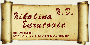 Nikolina Durutović vizit kartica